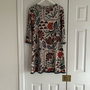 Spartina 449 Floral Long Sleeve Dress in Red and Green